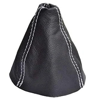 Image de The Tuning Shop Pommeau de levier vitesse 6 vitesses avec soufflet en cuir et coutures blanches