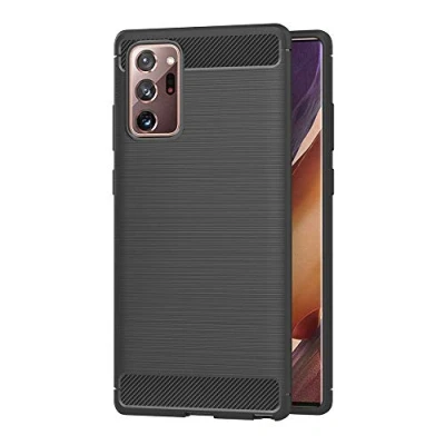 Image de AICEK Coque Compatible Samsung Galaxy Note20, Noir Silicone pour Note20 Housse Fibre de Carbone Etui Case (6,7 Pouces)