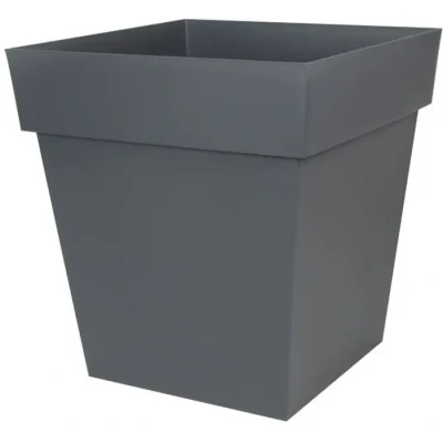 Image de EDA Pot de Fleur Carré Toscane 50 cm Volume 87 L 49,5 x H.52,5 Gris Anthracite