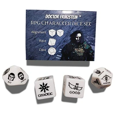 Image de RPG Character Dice Set 4 dés de 25 mm pour la création Personnages Compatible avec D&amp;D, Pathfinder et Jeux rôle Fantaisie.