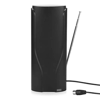 Image de Antenne TV Intérieur Puissante TNT HD August DTA600 France Belgique, Portable, Télescopique, 360 Haut Gain DVB T / T2 UHF VHF, Télévision Numérique Digital 5m de câble Maison Universel Noir