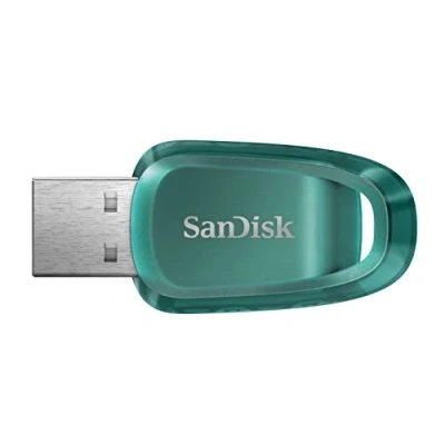Image de SanDisk Ultra Eco 128 Go clé USB 3.2 avec vitesse de lecture allant jusqu’à 100 Mo/s. Une fabriquée plus 70 % plastique recyclé