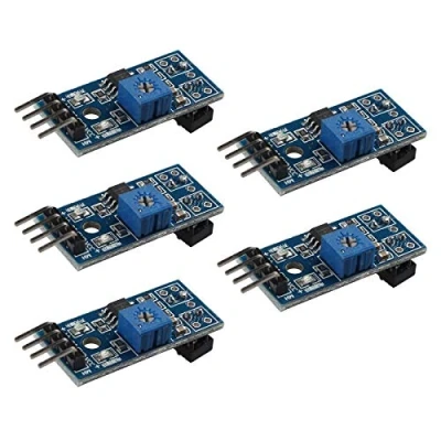 Image de HALJIA TCRT5000 Lot de 5 capteurs suivi infrarouge pour éviter les obstacles Compatible avec Arduino