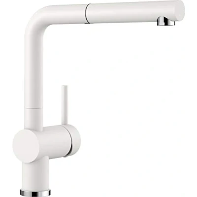 Image de BLANCO LINUS S 516692 Robinet de Cuisine D’Aspect SILGRANIT avec Bec Extractible Haute Pression Blanc