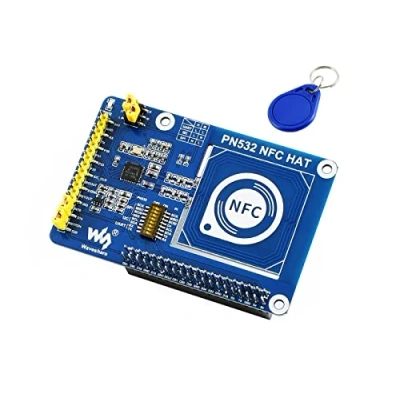 Image de Waveshare PN532 NFC Hat for Raspberry Pi I2C / SPI/UART Interface Near Field Communication Supports Various NFC/RFID Cards Like MIFARE/NTAG2xx Python/C, STM32, Arduino Code Provided