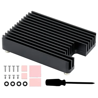 Image de Waveshare Dissipateur Thermique en Aluminium pour Raspberry Pi Compute Module 4 CM4, Heatsink avec Encoche d&#039;antenne, Résistant à la Corrosion/à l&#039;oxydation, Meilleure Dissipation de Chaleur
