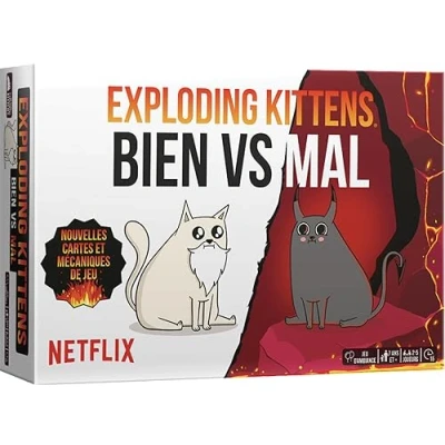 Image de Asmodee Exploding Kittens : Bien vs Mal Jeux de société Cartes d&#039;ambiance Famille et Enfant à partir 7 Ans 2 5 Joueurs Version française