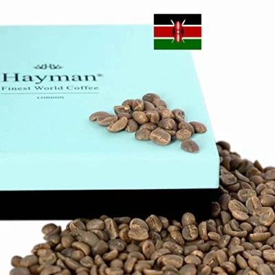 Image de 100% café Kamwangi AA Kirinyaga du Kenya Grains de vert Non torréfié (1 x Paquet 340g/12oz)
