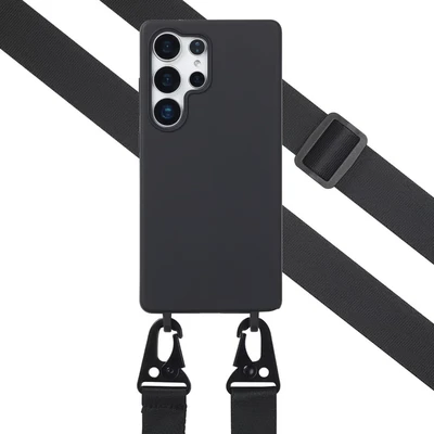 Image de Selencia Coque design en silicone avec cordon pour Samsung Galaxy S25 Ultra Noir Neuf
