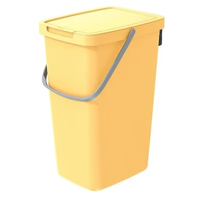 Image de Keden Systema Q Poubelle de tri des déchets, avec couvercle et anse 20 l Jaune clair