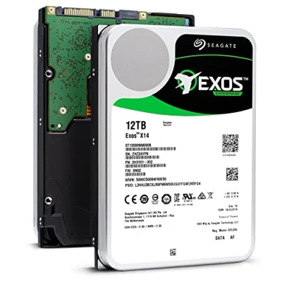 Image de Seagate Exos 12 To, Disque dur interne d’entreprise HDD 3,5 pouces 6 Gbit/s, 128 Mo de mémoire cache, pour entreprise et centre données, Ouverture facile (ST12000NM0008)