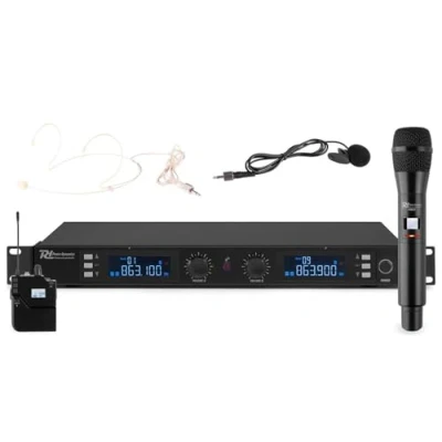 Image de Power Dynamics PD632C Système de Micro sans Fil UHF avec Microphone à Main et Casque, Idéal pour Discours Présentations, Livré Boîtier en Aluminium