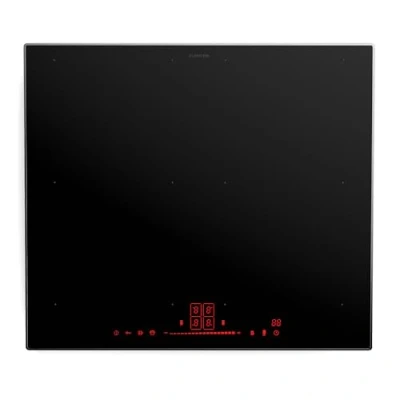 Image de Klarstein Table de cuisson à induction 60 cm NanoGlow Plaque 4 foyers zones flexibles Nano revêtement Noir