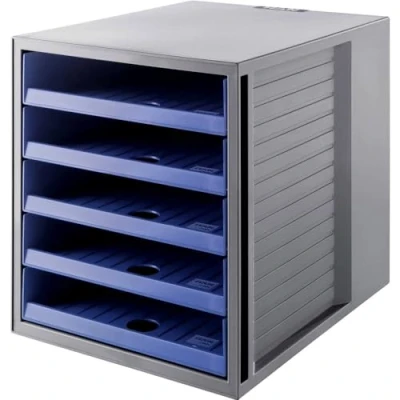 Image de HAN Karma 14018 16 Module de classement 5 tiroirs ouverts Format C4 Gris / bleu 275 x 320 330 mm (Import Allemagne)