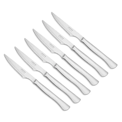 Image de Arcos Couteaux de Table Set à Steak 6 pièces (6 Couteaux) Monobloc d&#039;une Pièce Acier Inoxydable 110 mm Couleur Argent