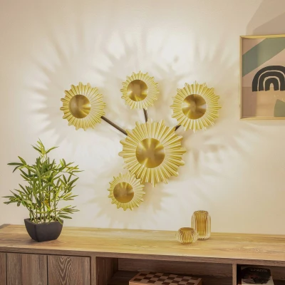 Image de Lindby Senmia applique en doré, à cinq lampes