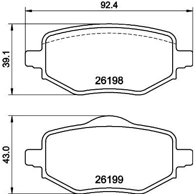 Image de HELLA 8DB 355 040 971 Jeu de plaquettes frein non préparé pour indicateur d&#039;usure avec vis d&#039;étrier accessoires