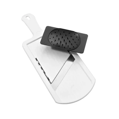 Image de Fackelmann 45331 mandoline réglable, manuelle, mandoline, tranche légumes, pour Acier Inoxydable, Plastique, Blanc, Noir, 32 x 12 1,5 cm