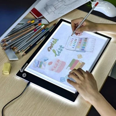 Image de Tablette Lumineuse LED A4,Tableau de Copie à A4 Super Mince pour Tableau Dessin avec Câble USB Luminosité Réglable