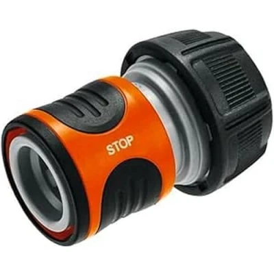 Image de Raccord d&#039;arrosage Aquastop 19 mm (3/4 Pouce) de Gardena : connecteur enfichable avec Aquastop, pour extrémité tuyau, Powergrip, emballé (18214 20)