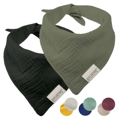 Image de PiuPet® Bandanas pour Chiens Lot de 2 élégants Petits et Grands Chien Accessoires Foulard Bandana Noir/Vert (L) 76x53x53cm