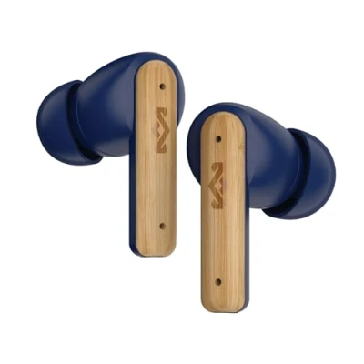 Image de Marley Little Bird Écouteurs Bluetooth sans Fil IPX4 avec Microphone, 24h d&#039;Autonomie, Intra Auriculaires, Boîtier USB C Recharge Rapide, Matériaux Durables, Bleu