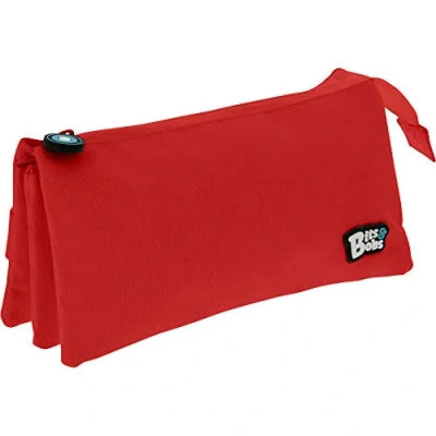 Image de Grafoplás 37545451. Trousse scolaire 3 compartiments, couleur rouge, 23,5 x 12 14 cm, Bits &amp; Bobs