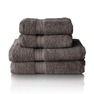 Image de ALCLEAR Lot de Serviettes éponge qualité supérieure, Gamme Disponible en 6 Coloris et 5 Tailles, : Anthracite, 2 draps Bain 70 x 140 cm 50 100