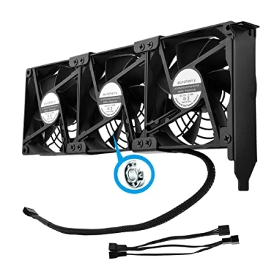 Image de euroharry Ventilateur de carte graphique PWM 3 x 92 mm, refroidisseur support PCI GPU, prend en charge 5 V, 7 12 V ， la prise l&#039;interface