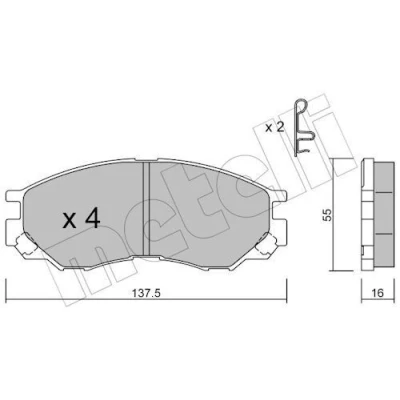 Image de Kit de plaquettes frein, frein à disque METELLI 22 0401 0