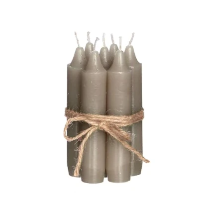 Image de ensemble de bougies Comforder confortable (7 pièces), en bâton 11 cm taupe, table unies, durée combustion plus 4 heures