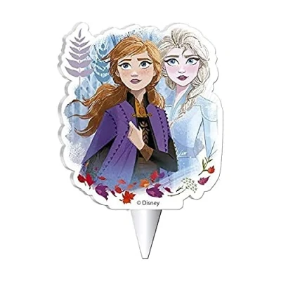 Image de Dekora Bougies d&#039;Anniversaire Originales Bougie en 2D de La Reine des Neiges II pour Gâteaux d&#039;Enfants 7,5 cm Bleu 346227 Medium