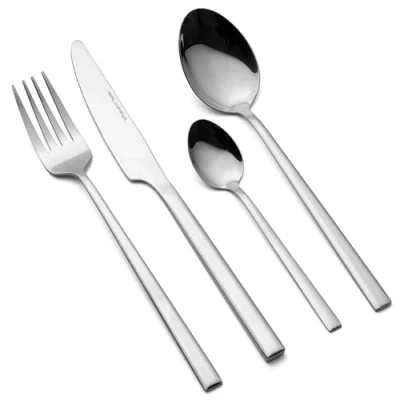 Image de FLORINA Set de Couverts Table en Acier Inoxydable I 24 Pièces pour 6 Personnes Menagere ASTORIA Ensemble Complet Fourchettes, Couteaux, Cuillères Table, à Thé