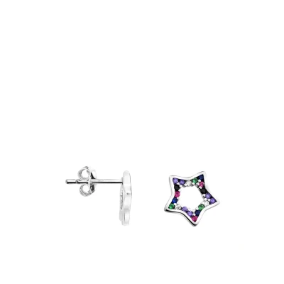 Image de SOFIA MILANI Boucles d&#039;Oreilles pour Femme en Argent 925 avec Pierre de Zircon Clou d&#039;Oreille Motif Forme d&#039;Étoile 20974