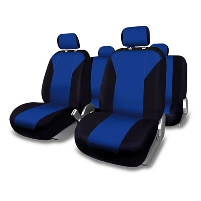 Image de +PWR Car Parts Set Universel de Housses siège Firenze Blue et Noir. Compatible avec l&#039;airbag, Ensemble Complet pour 5 sièges.