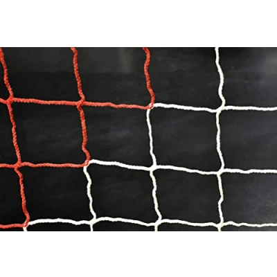 Image de Filet de Football 5m x 2m Couleur au Choix pour But à 7 Idéal Les entraînements Foot (Rouge et Blanc)