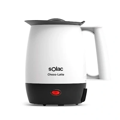 Image de Solac MH9100 Choco latte Chocolatière/Émulsionneur à lait 250W, Capacité de 1L Blanc (noir)