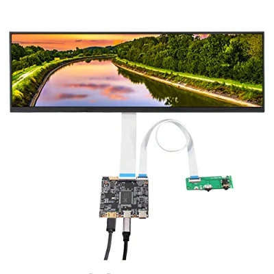 Image de VSDISPLAY Écran LCD IPS 2560 x 720 2K 350 nit de 14,5&quot; et mini HDMI USB type C, large barre d&#039;affichage étirée pour boîtier d&#039;ordinateur PC, sous affichage, panneau publicitaire