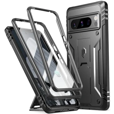 Image de Poetic Revolution Coque Compatible avec Pixel 8 Pro 5G, de Protection intégrale Robuste Antichoc béquille, Protecteur d&#039;écran intégré Fonctionne Identification d&#039;empreintes digitales,