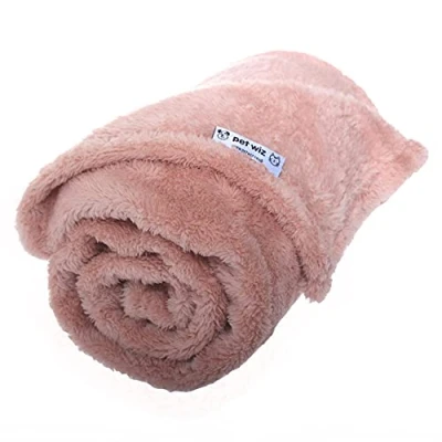 Image de couverture polaire douce et moelleuse pour chats chiens Jeté chaud animal de compagnie, lavable en machine, lit voyage Protège les meubles Rose, taille M : 80 x 100 cm