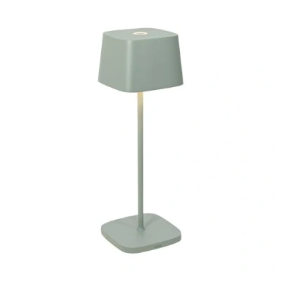 Image de Zafferano, Lampe Ofelia, de Table Rechargeable et Sans Fil avec Contrôle Tactile, Utilisable également comme d&#039;Extérieur, Dimmer 2200 3000 K, Hauteur 29 cm, Couleur Sauge