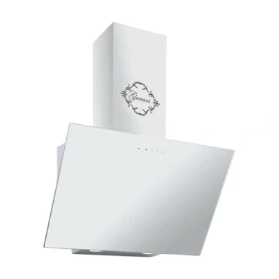 Image de GURARI Hotte aspirante sans tête 60 cm Montage mural 286 WH 6 Prime En verre blanc murale à recirculation/évacuation 1000 m3/h avec télécommande Aspiration