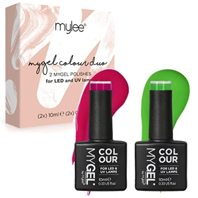 Image de MyGel by MYLEE Watermelon Punch Vernis à Ongles Gel Set 2x10ml UV/LED Nail Art Manucure Pédicure pour Usage Professionnel et Domestique Longue durée facile utiliser