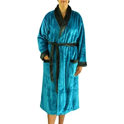 Image de Gözze Peignoir Unisexe à Col Châle, sensation Soie, 100% Microfibres, 330 g/m², taille S Pétrole