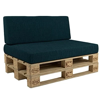 Image de POKAR Coussins pour palettes Set de 2 pièces Vert Foncé Assise 120x80cm + Dossier 120x40cm Intérieur/Extérieur