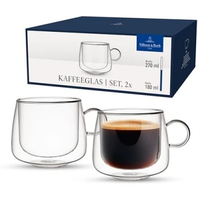 Image de Villeroy &amp; Boch Artesano Hot&amp;Cold Beverages verre à café, verres double paroi pour boissons chaudes et froides, borosilicate, résistant au lave vaisselle four micro ondes