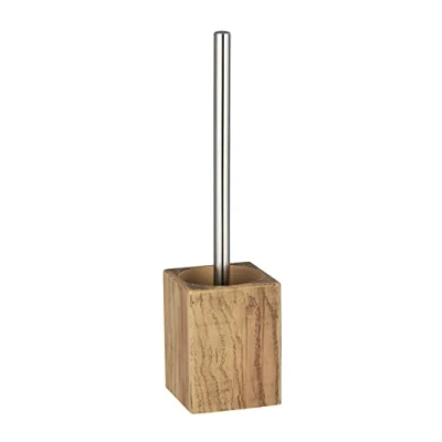 Image de WENKO Brosse WC Marla Porte WC, Aspect de Bois élégant Marron