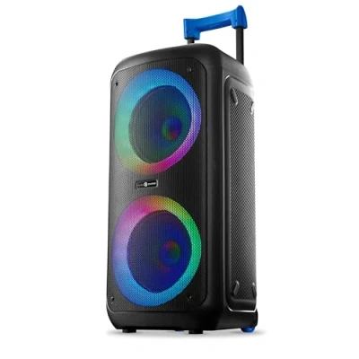 Image de Music SOUND BOX Enceinte Bluetooth d&#039;une puissance de 80WATT Sans fil Lumières RVB 4 heures d&#039;autonomie Télécommande pour gérer toutes les fonctions l&#039;enceinte Noir