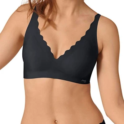Image de Sloggi Femme Zero Feel Wavy Bralette Soutien gorge, Noir, XS EU