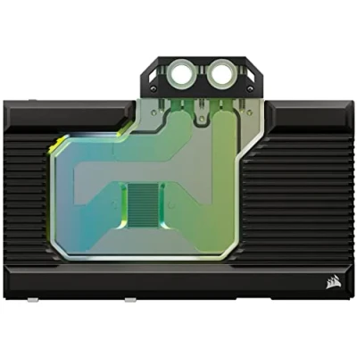 Image de Corsair Hydro X Series XG7 RGB 4080 Founders Edition Bloc d&#039;eau pour GPU NVIDIA® GeForce RTX™ FE Cuivre Nickelé CNC Plaque Arrière et Câble Adaptateur ARGB Inclus Noir